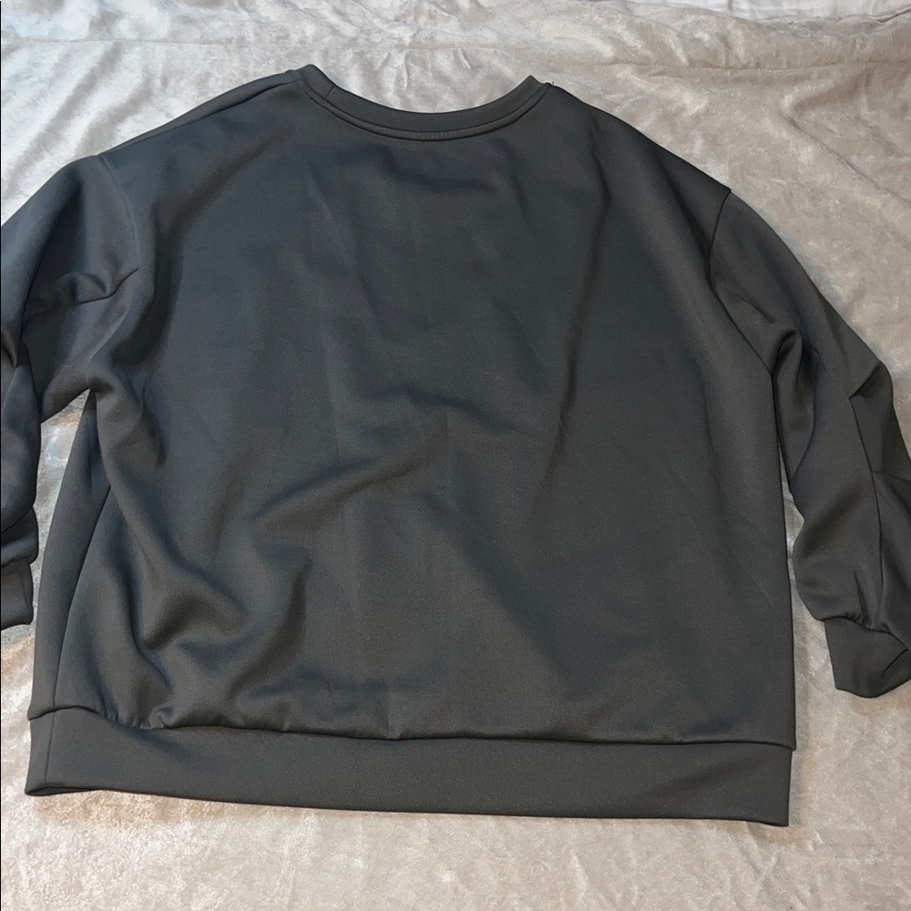 DAZY Charcoal Crewneck Sweatshirt with detail cutout heart on back